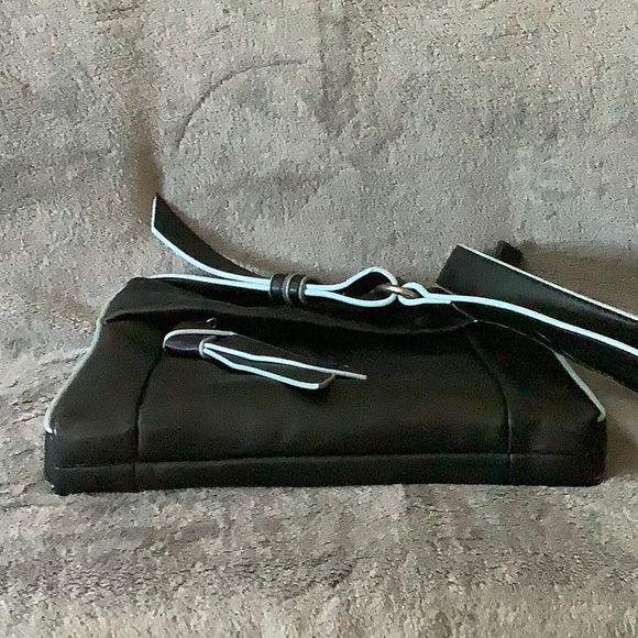 liv. by Olivia + Joy black leather crossbody with baby blue trim - Picture 7 of 12